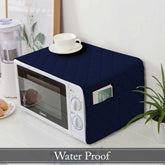 Waterproof Quilted Microwave Oven Cover - Navy Blue