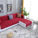 COTTON QUILTED L-SHAPE SOFA RUNNER - SOFA COAT (MAROON)