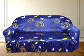 Printed Jersy Sofa Cover Navy blue