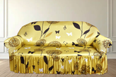 Printed Jersy Sofa Cover Skin Golden