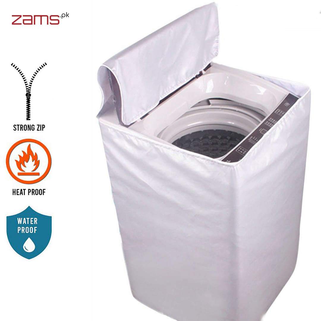 Waterproof Top Loaded Washing Machine Cover (White Color - All Sizes Available)