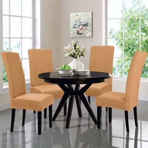 Fitted Style Cotton Jersey Chair Cover – Beige Skin