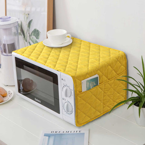 Waterproof Quilted Microwave Oven Cover Beige Skin Yellow