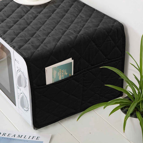 Waterproof Quilted Microwave Oven Cover Black