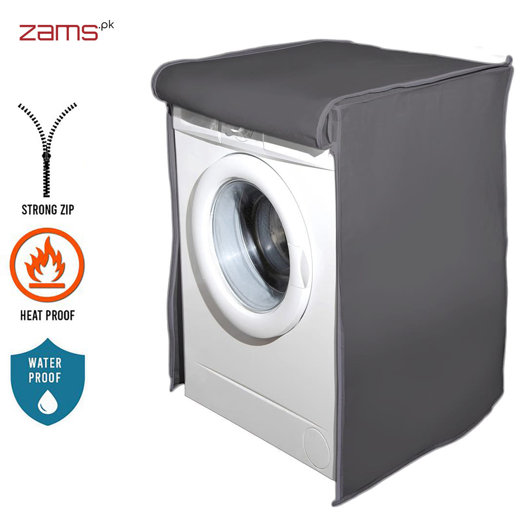 Waterproof Front Loaded Washing Machine Cover (Grey Color - All Sizes Available)
