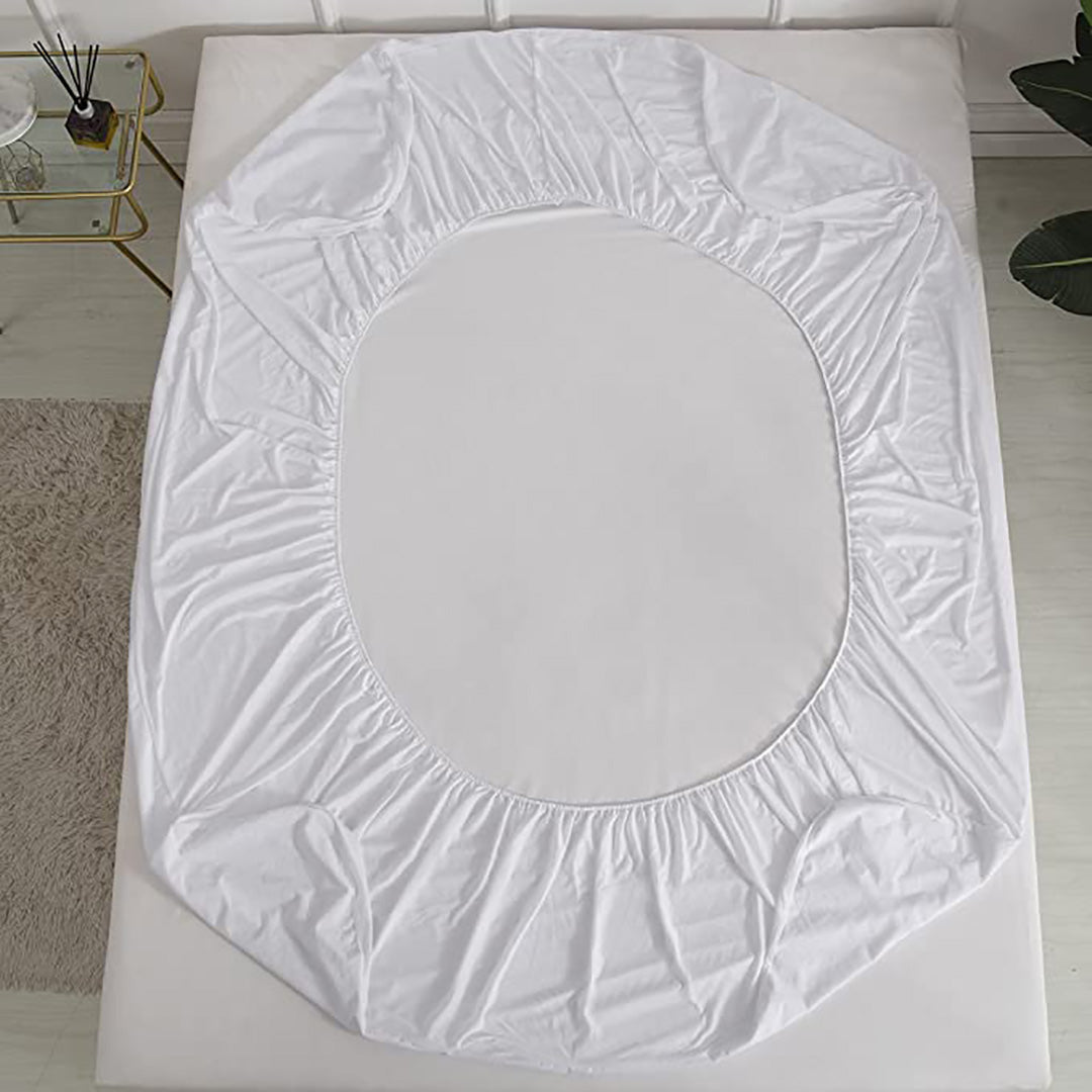 Terry Cotton Waterproof Mattress Protector - Blue Stripe