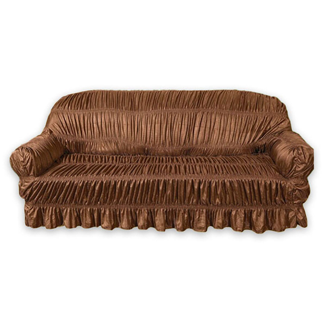 TWILL JERSEY SOFA COVER - ELASTIC SOFA COVER (COPPER BROWN)