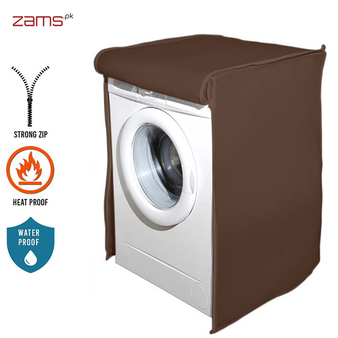 Waterproof Front Loaded Washing Machine Cover (Brown Color - All Sizes Available)