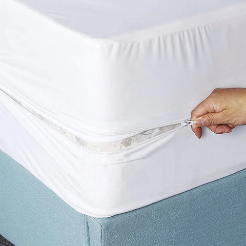 Zipper Waterproof Mattress Protector (Maroon)