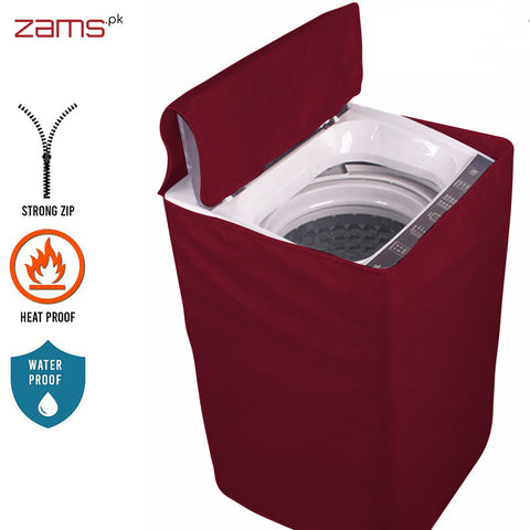 Waterproof Top Loaded Washing Machine Cover (Maroon Color - All Sizes Available)