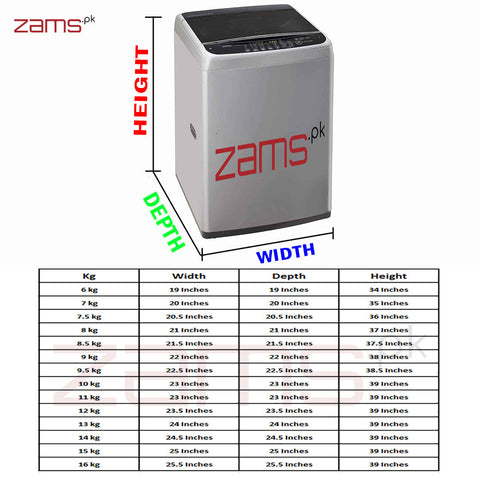 Waterproof Front Loaded Washing Machine Cover (White Color - All Sizes Available)