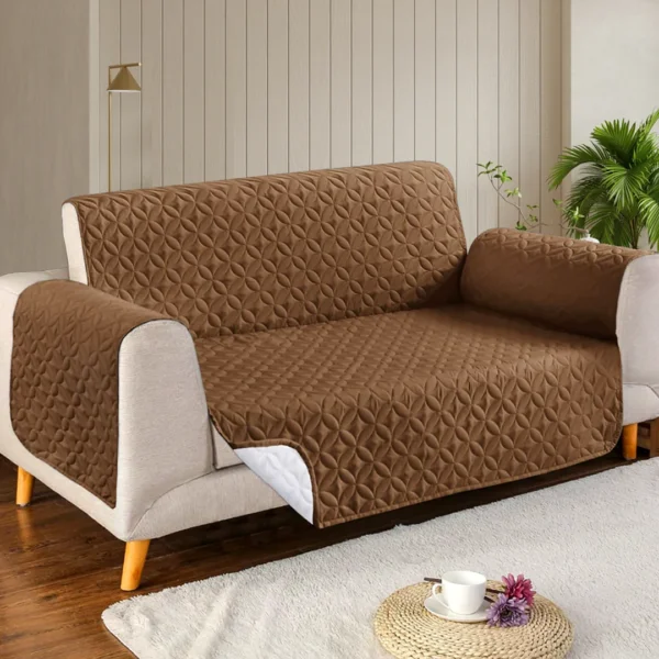 Brown - Ultrasonic Quilted Sofa Cover-Sofa Runner