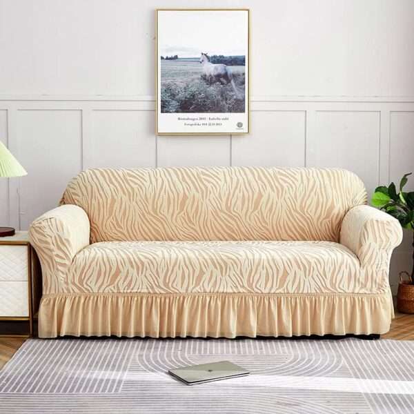 Skin Brown Zebra Velvet Sofa Cover