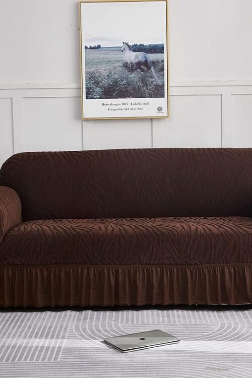 Brown Zebra Velvet Sofa Cover