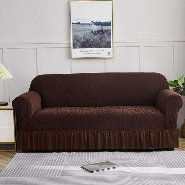 Brown Zebra Velvet Sofa Cover