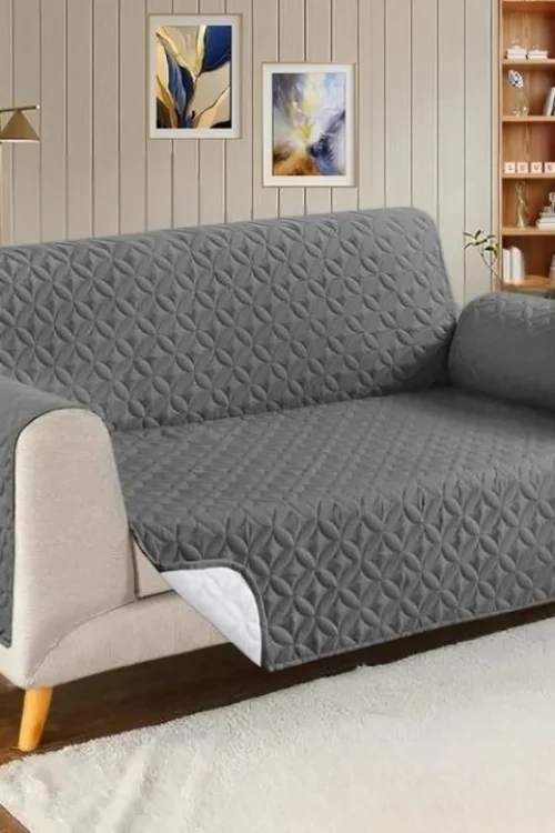 Gray – Ultrasonic Quilted Sofa Cover-Sofa Runner