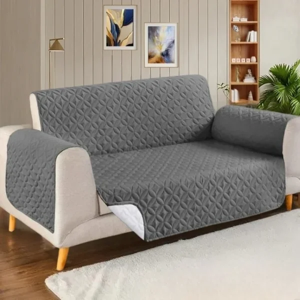 Gray - Ultrasonic Quilted Sofa Cover-Sofa Runner