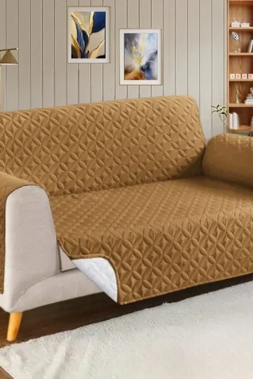 Copper Brown – Ultrasonic Quilted Sofa Cover-Sofa Runner