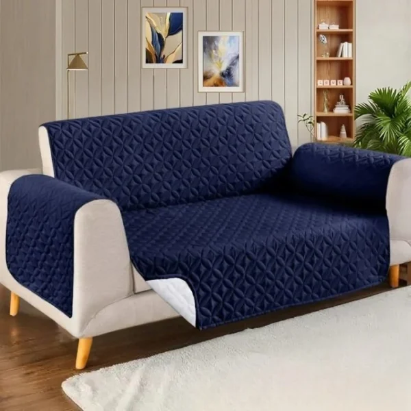 NavyBlue - Ultrasonic Quilted Sofa Cover-Sofa Runner