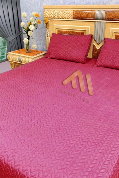 Maroon Quilted micro fabric Bedsheet