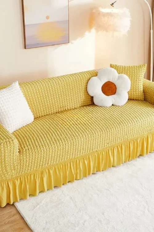 Yellow Bubble Sofa Cover – Turkish Style