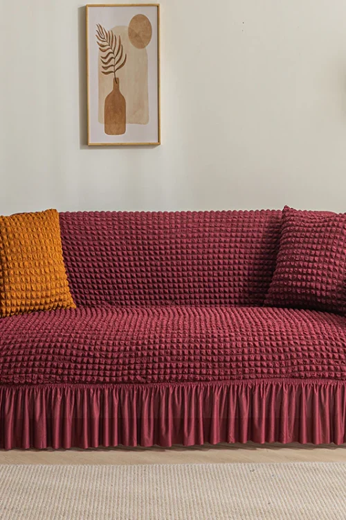 Maroon Bubble Sofa Cover – Turkish Style