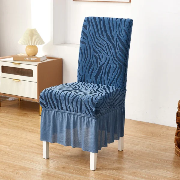 Blue - Zebra Velvet Chair Cover