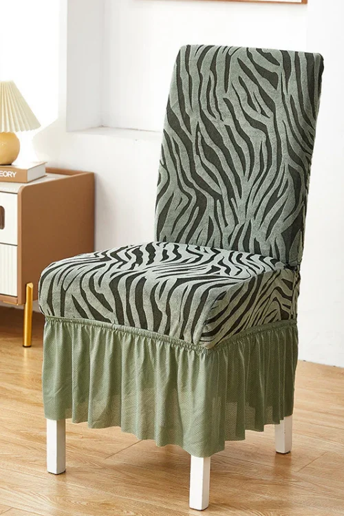 Green – Zebra Velvet Chair Cover