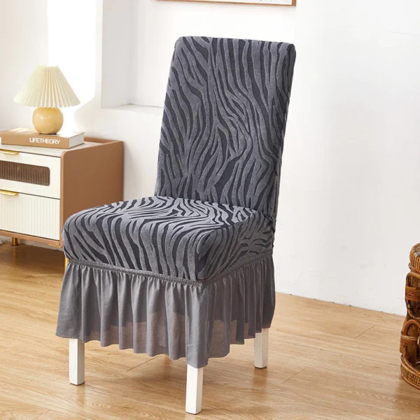 Gray - Zebra Velvet Chair Cover