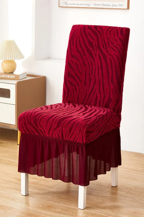 Maroon – Zebra Velvet Chair Cover