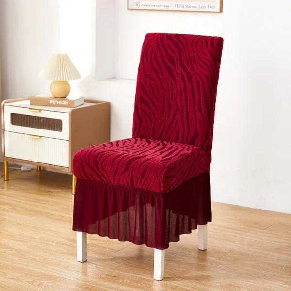 Maroon - Zebra Velvet Chair Cover